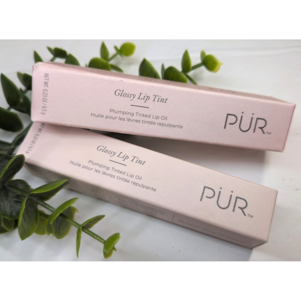 NIB LOT 2 PUR🥰Glossy Plumping Tinted Lip Oil Strawberry Sorbet Cherry Crush